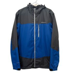 Eddie Bauer WeatherEdge Men’s Blue Gray Waterproof Hooded Jacket Size‎ XL